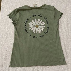 Blessed Green Flower Tee